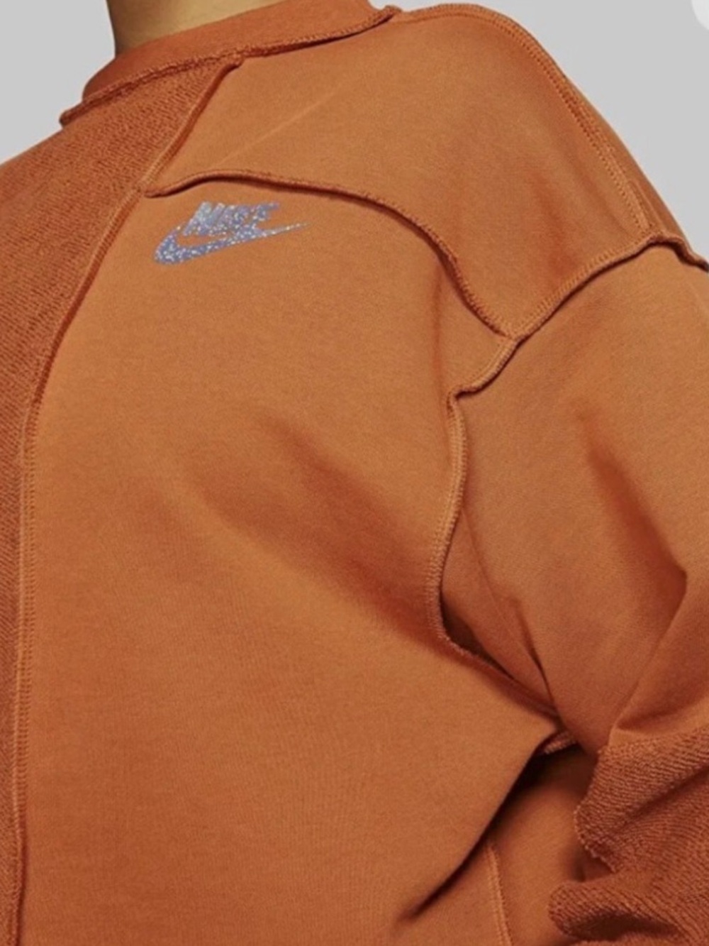 Nike Burnt Orange Patchwork Crewneck Women’s Small - Picture 2 of 7